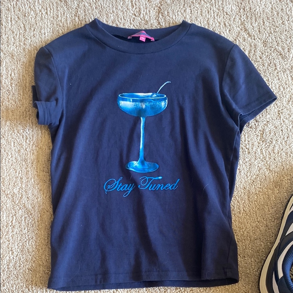 Stay Tuned Navy Blue T-Shirt
